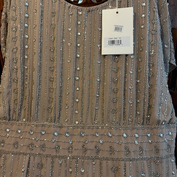 (135) ❤️ BNWT MAC DUGGAL BEADED CAP SLEEVE COLUMN MIDI DRESS #93649 - Picture 5 of 9